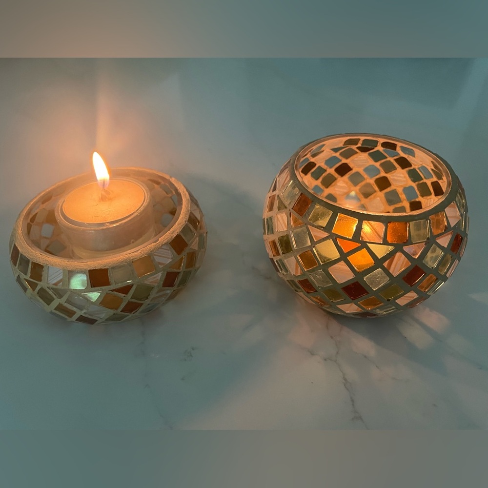 Yankee Candle Mosaic Glass Candle Holders